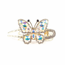 Rhinestone Pearl Butterfly H?rsp?nder Sinide Mousserende Diamant Stort H?r K?be Clip Krystal Skridsikre h?rklemmer Glitter H?r Kam Klo til Kvinde
