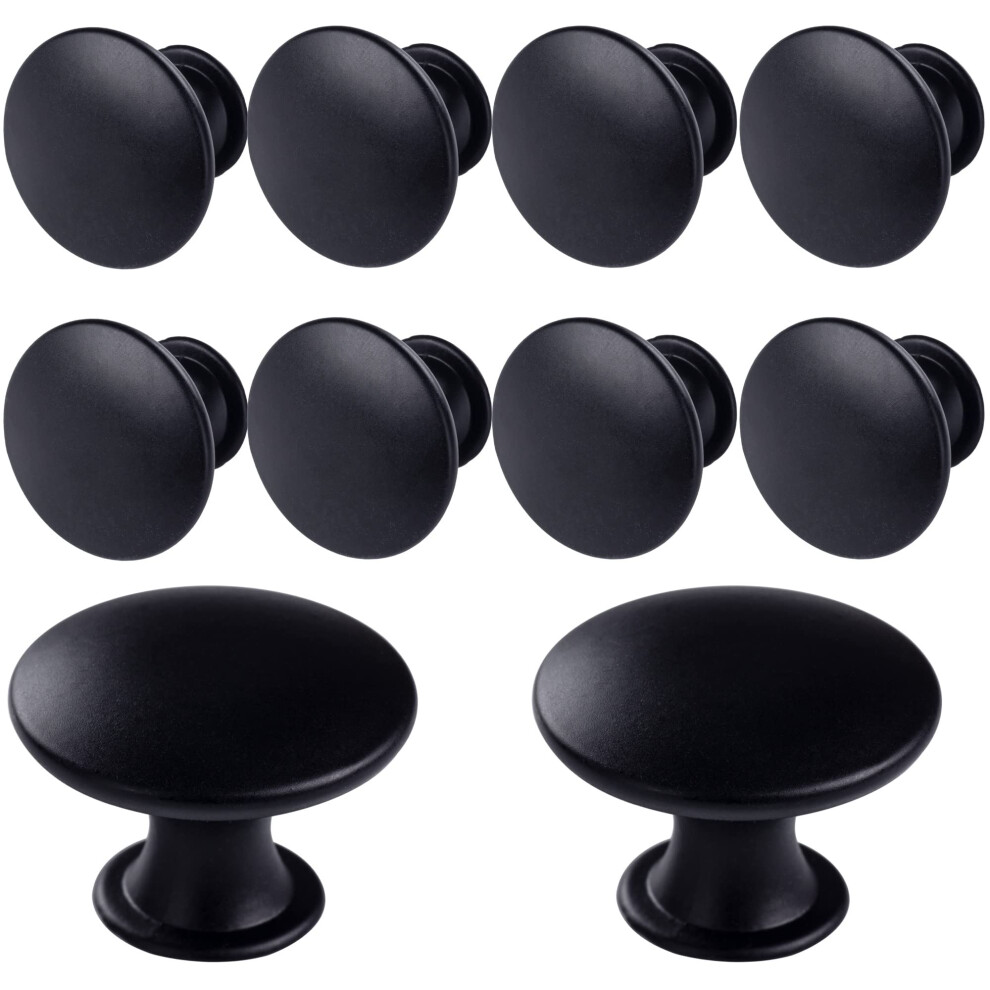 Hugolem Klasyczna Aluminiowa GałKa Do Szafki Czarna, śRednica 30 Mm, Wysokość 21 Mm, 11 Sztuk śRub-image