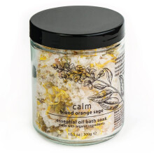 Hemlock Park Calm Badezusatz mit   therischen   len | Nat  rlich beruhigendes Mineral-Meersalz und Pflanzenstoffe | 284-ml-Glas | Blutorangen-Salbei