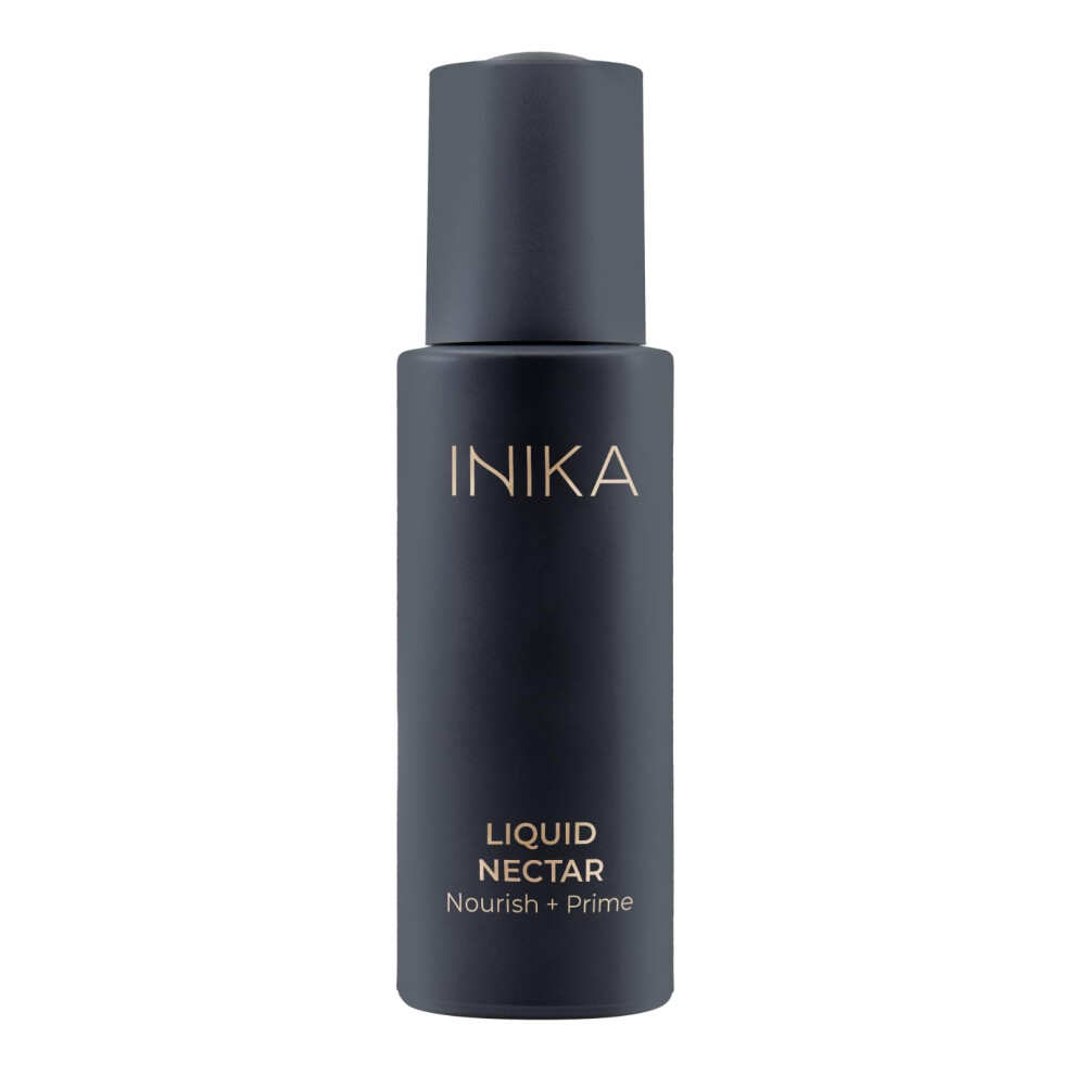 Inika Organic Liquid Nectar 3 In 1 Primer Skincare And Hydration Serum. 100% Natural And Non-Comedogenic Formula That Is Vegan And Cruelty-Free. 30Ml