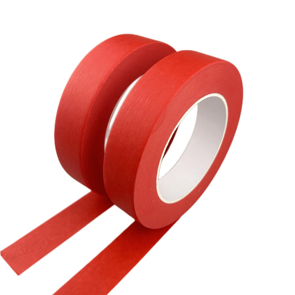 Zellykool Rode Afplaktape 2,5 cm x 50 meter 2 rollen Schilderstape voor Schilderen Kantoorbenodigdheden Schoolbenodigdheden Kunstnijverheid Decoratie
