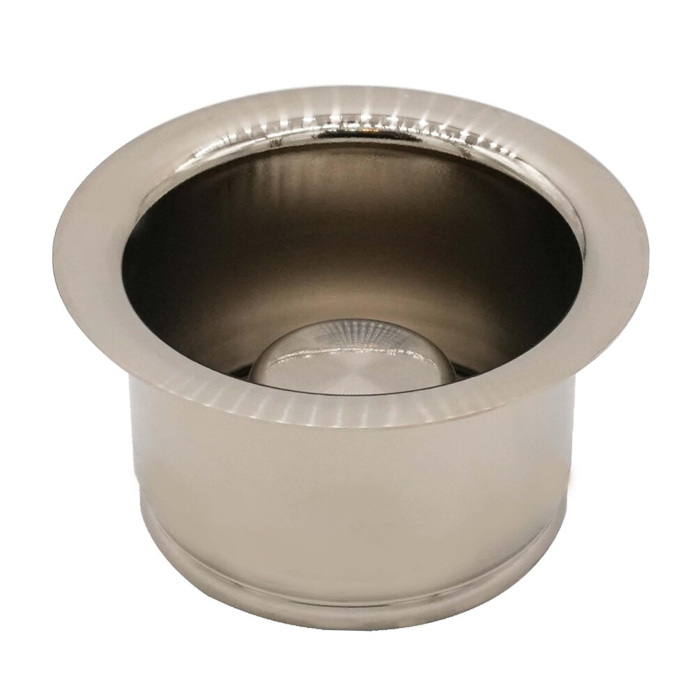 Westbrass D2082-07 3-1/2"""" Extra-Deep Collar Kitchen Sink Waste Disposal Flange & Stopper Satin Nickel 1-Pack 747028985116