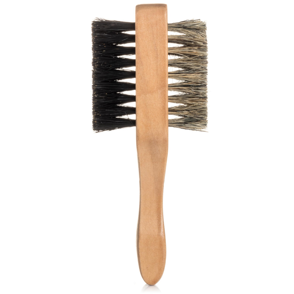 Grannaturals Small Double Sided Boar Bristle Hair Brush For Men - Soft + Medium Hairbrush For 360 Waves Smoothing Fades Beards Barber Slick Back