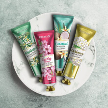 FARMASi Hand Cream Bundle - Cherry Blossom & Shea Butter Almond & Milk Coconut & Vanilla Moringa Shea - Moisturizing & Hydrating Each 30 ml / 1 f