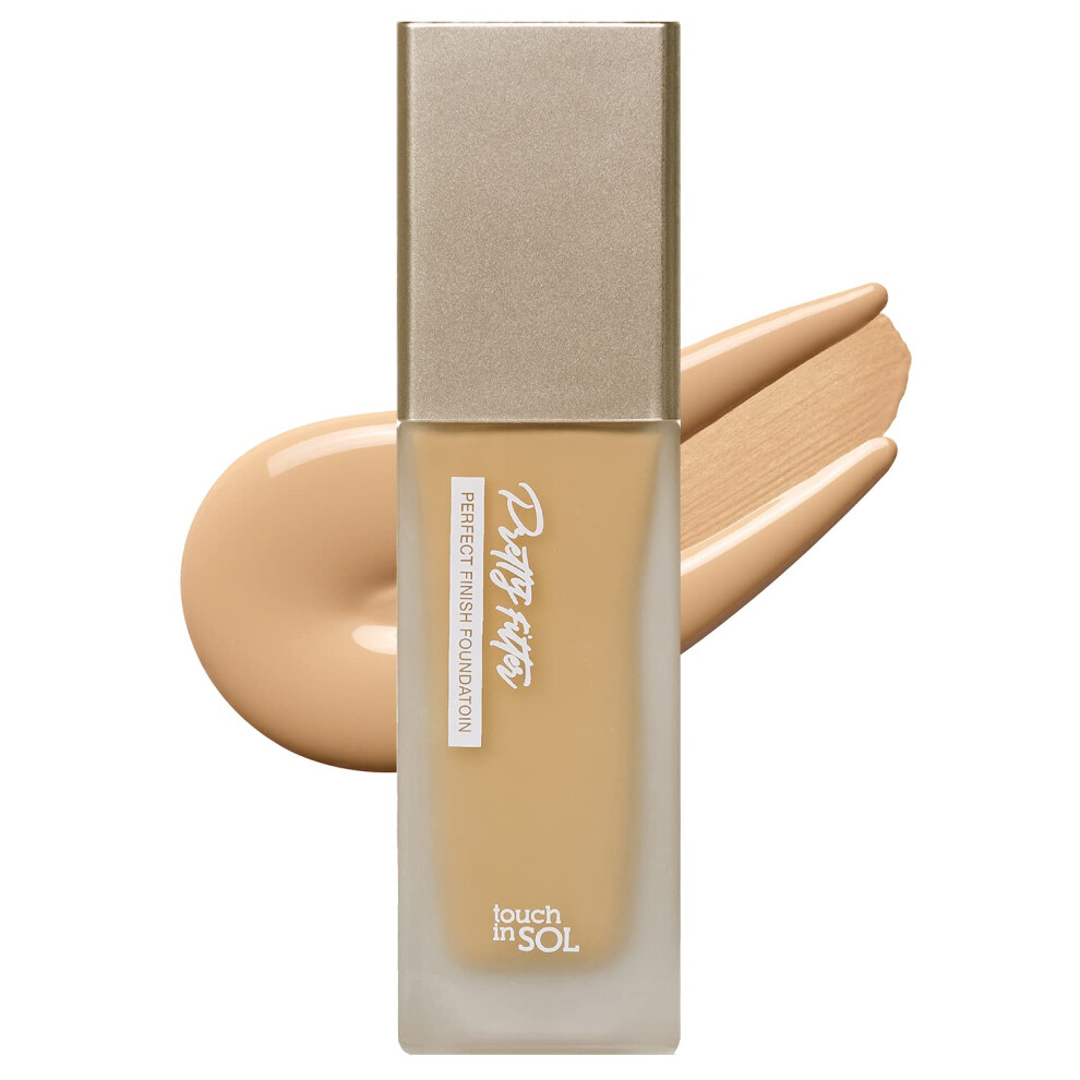 Touch In Sol Pretty Filter Perfect Finish Foundation For Flawless Natural Look - Lightweight And Full-Coverage Matte Base For All Skin Types 1.18 Fl