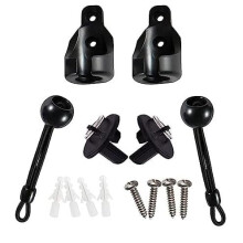 Nye bungee -kit sluthætter Universal Udskiftning Montering Brackets of Exterior Sun Shades Outdoor/Indoor Roller Up Fersents (Black 1Pack)