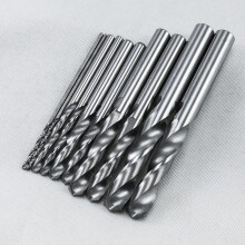 KLOT 10-Piece Solid Carbide Drill Bit Set 1-10mm, 2-Flute Stub Twist, YG6X Tungsten, Industrial Grade, Code 45931