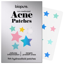 BIOPURE Hydrocolloid Acne Patches - 144 Count Star Acne Patches for Acne - Star Pimple Patches and Hydrocolloid Patch for Face (Assorted Color Star