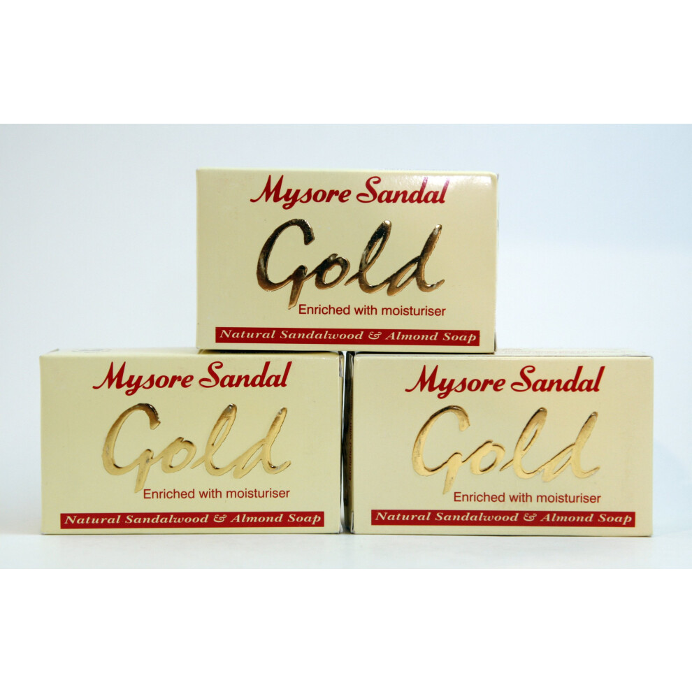 Mysore Gold Sandal Soap (125G) (3-Pack)