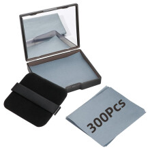 Derkerry Oil Blotting Sheets - 300 PCS Face Oil Absorbing Sheets Natural Oil Control Film for Oily Skin with Mirror and Puff