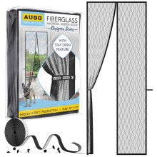 AUGO Magnetic Fiberglass Design Screen Door - Self Sealing Heavy Duty Hands Free Mesh Partition Keeps Bugs Out - Door Screen Magnetic Closure - Pate