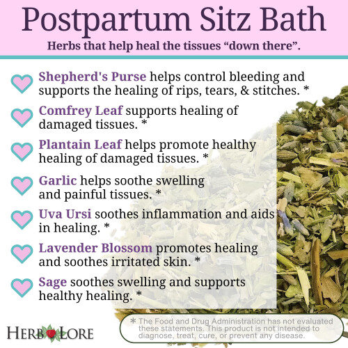 Herb Lore Organisk Postpartum Sitz Bath Soak Urte efter f?dslen Pleje til Perineal Healing 1