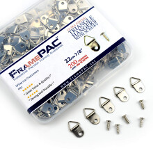FramePac kleine driehoekige fotohangers met schroeven [200 stuks] - (AKA foto-ophanghardware fotolijsthanger fotohangerhaken fotohaken om op te hange