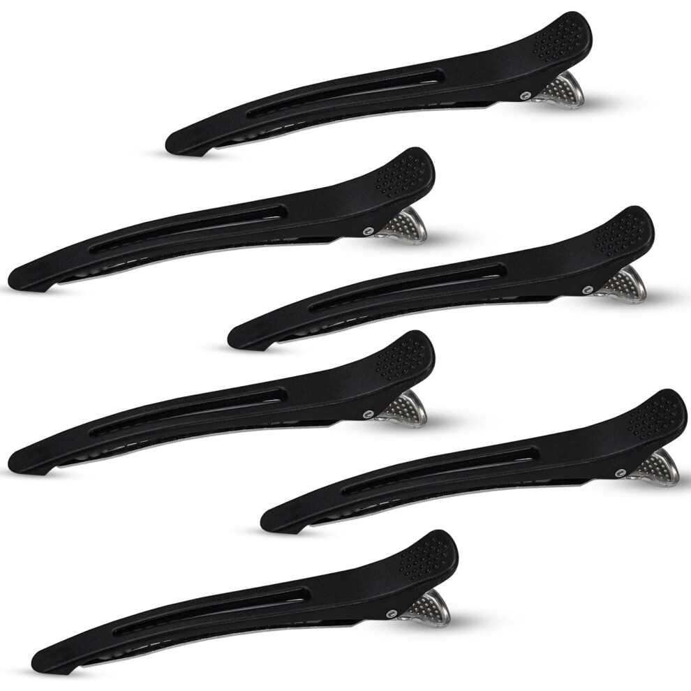 Bagentry 6 Pcs No Crease Hair Clips For Styling With Silicone Band Professional Flat Hair Sectioning Clips Duck Billed Alligator Hair Clips Parting