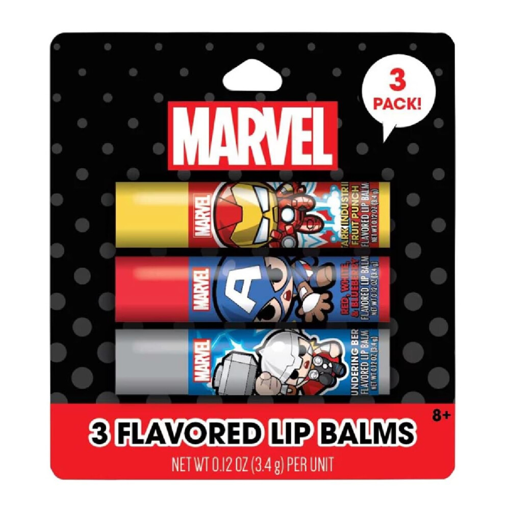 Proef Schoonheid Taste Beauty Marvel Comic Book Themed 3-Piece Variety Pack Flavored Lip Balm
