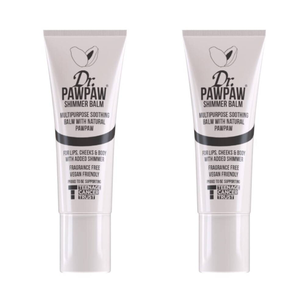 Dr Paw Paw Dr. Pawpaw Shimmer Multipurpose Balm Set - Hydrating Balm With Pawpaw Aloe And Olive Oil - Lip Moisturizer Buildable Glow For Lips - 2 Pc