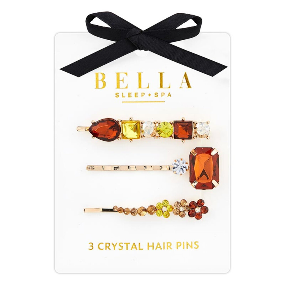 Bella Sleep + Spa Forcine Per Capelli Con Cristalli, 3 Pezzi, Con Topazio, Topazio, 3-Pezzi-image