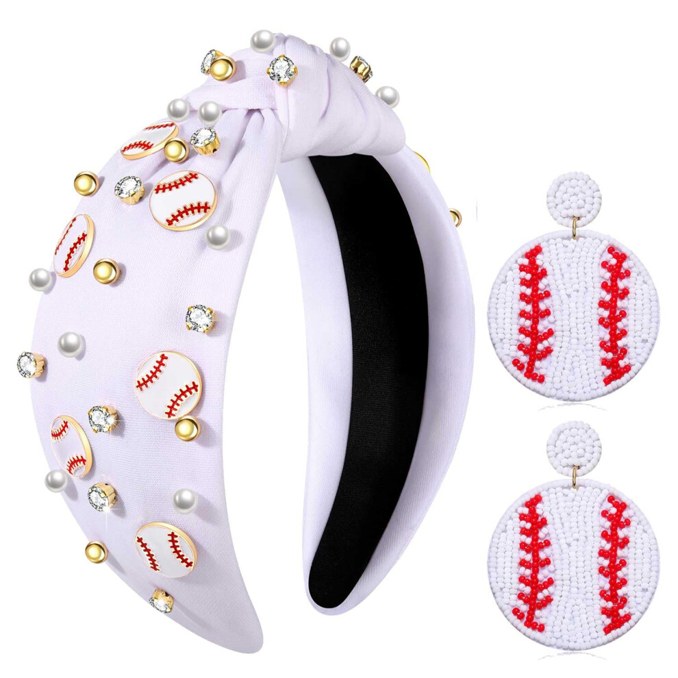 Bandeau de baseball PHALIN pour femme - Accessoires pour mamans, bandeau nou    en    mail avec breloque et strass, pour tenues de sport le jour du m