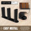 5-Pack Sliding Closet Door Floor Guide Bracket | Universal Fit for 1-3/8"""" Width Doors (Black) | Grovers Home Solutions 4