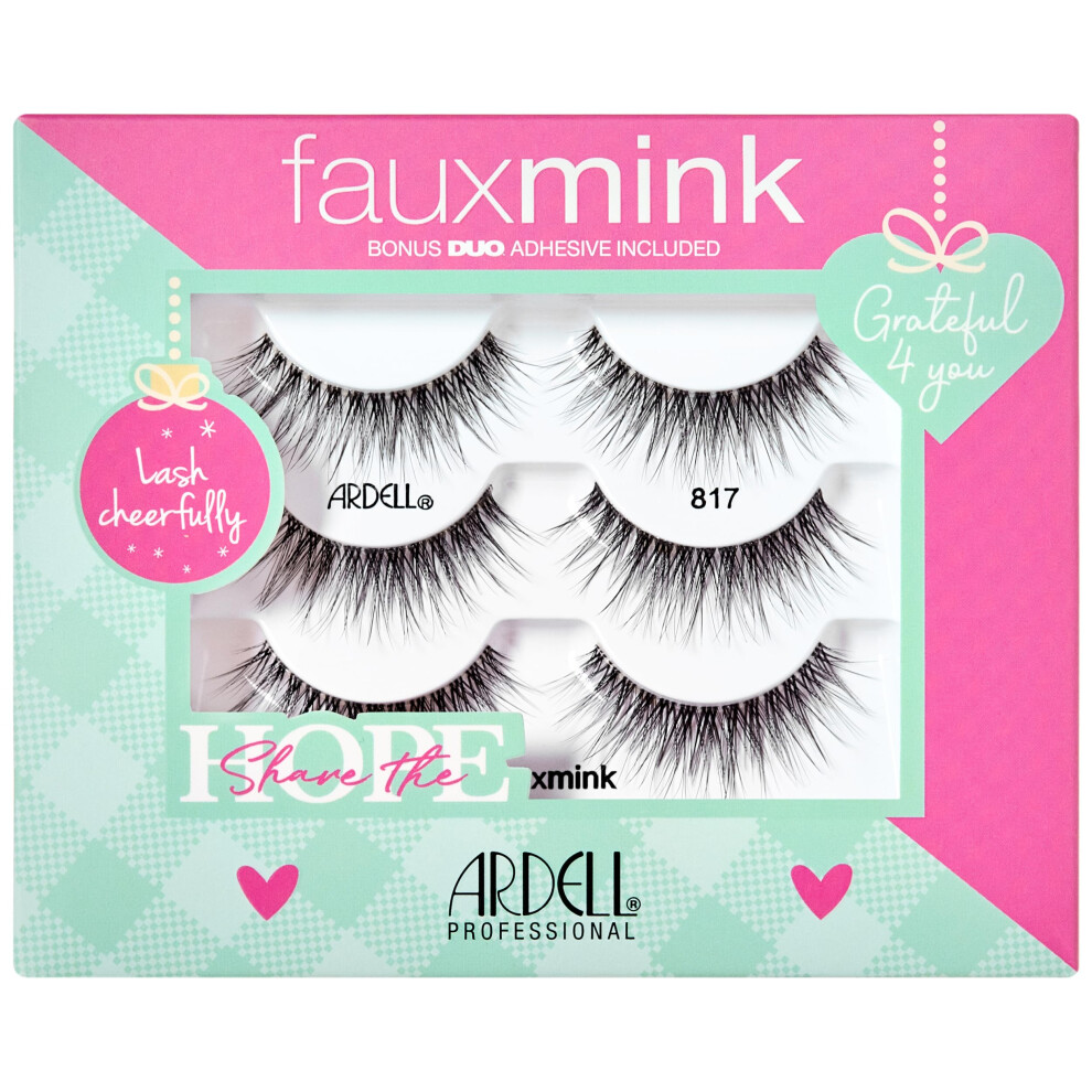 Ardell Faux Mink 817 Strip Lashes Holiday 3-pair Gift Set  1 pack