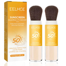Dulele Sunscreen Setting Powder 2 STK Mineral Mat Finish Loose Face Powder SPF 50 Naturlig gennemskinnelig oliekontrol Minimerer fine linjer og p
