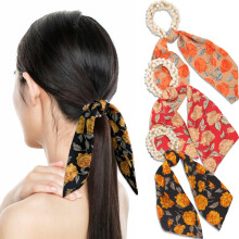 Beaded Hair Ties Crystal Hair Bands Elastic Ponytail Holders Rhinestone Hair Tie Hair Accessories for Women Stretchy and Non-Damage Ponytail Holders