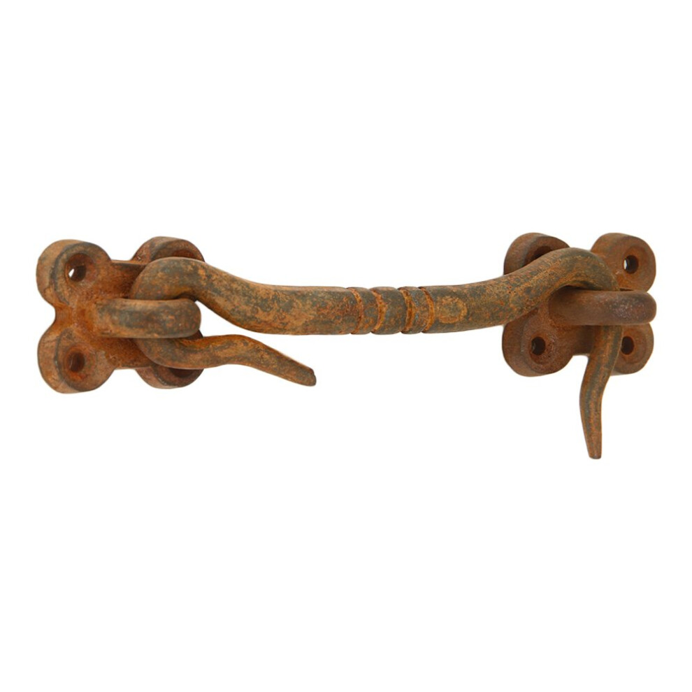 A29 Cabin Hook 4 Inches Iron Eye Latches Cabin Door Gate Latches Window Sash Catch Hook Lock Rust Finish 646791193806