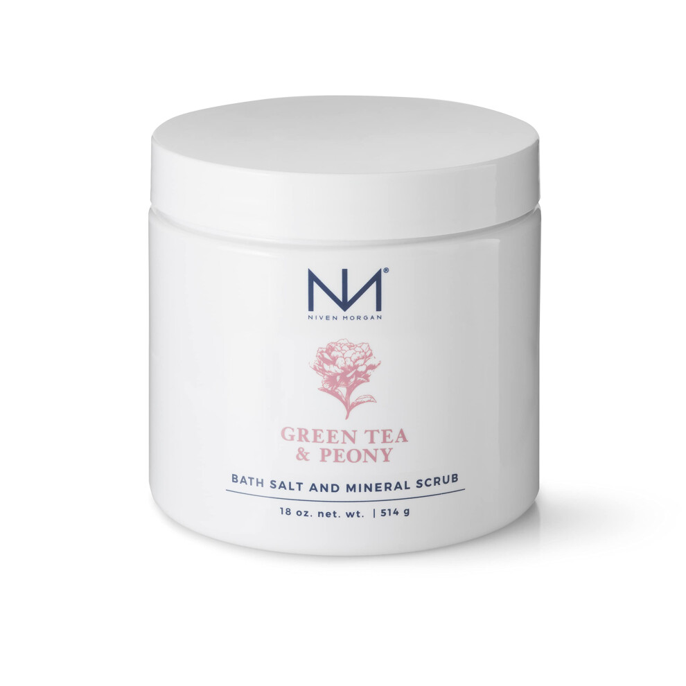Thompson & Morgan Green Niven Morgan Tea & Peony Dead Sea & Epsom Soak Bath Salt And Spa Mineral Scrub 18 Oz.