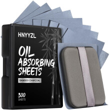 Hnyyzl blotting papirer til ansigt 300stk olie blotting ark 1 bærbar kasse med spejl & makeup puff makeup venlig olieagtig hud glans blotter olie