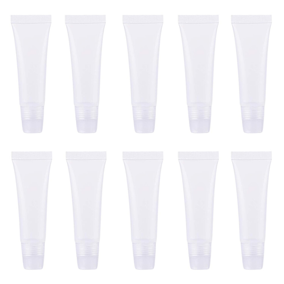 Wowlife 8Ml Mini Clear Empty Lip Gloss Balm Container Soft Tubes Makeup Box (10 Pcs)