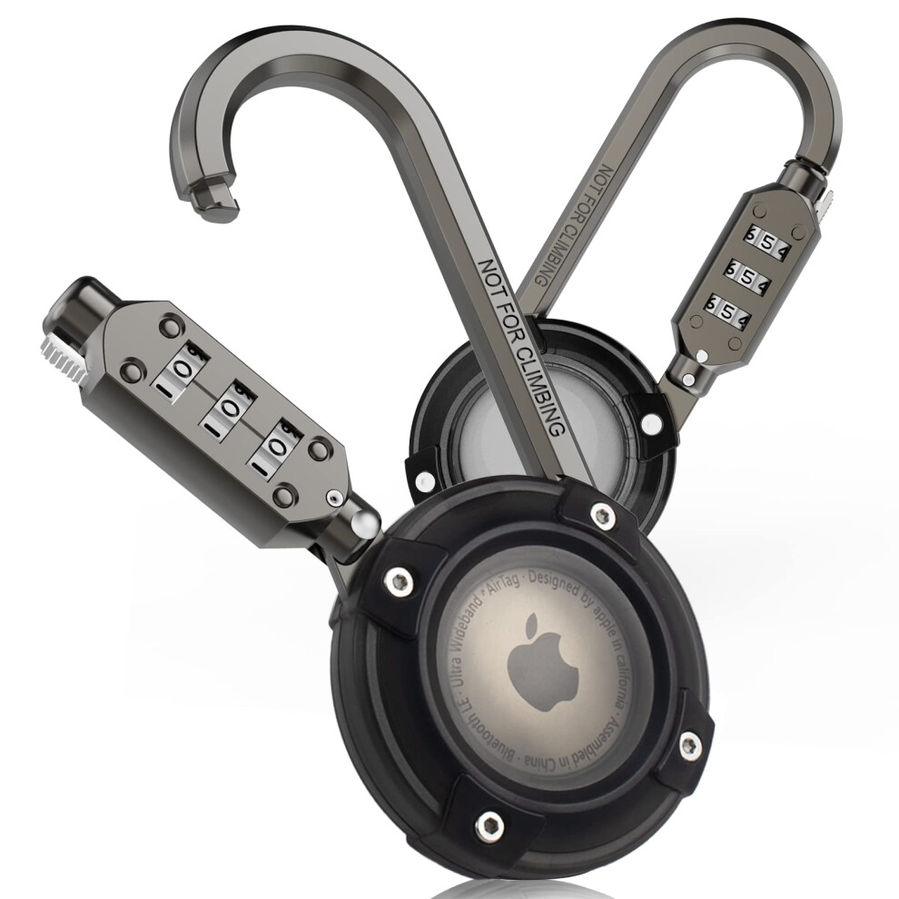 Custodia Protettiva Airtag Con Lucchetto A Combinazione A 3 Cifre, Custodia Protettiva Airtag Con Moschettone In Metallo, Custodia Con Lucchetto