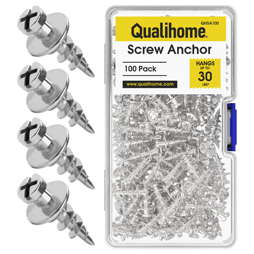Double-Headed Wall Screw Anchors Picture Hooks - Heavy Duty Bear Claw Hanger Screws Holds Upto 30 Lbs. - Drywall Screw/Anchor For D-Rings/Wire/Keyhole 850059447123