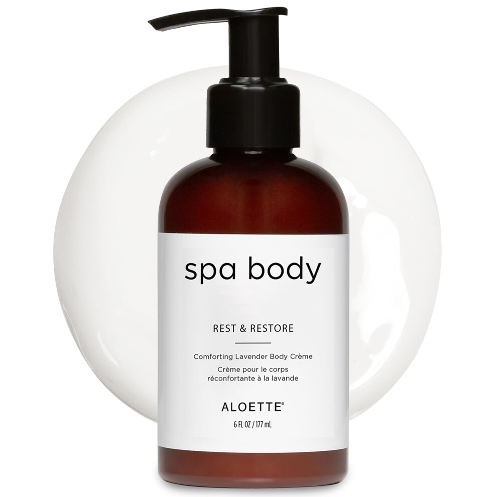 Aloette Lavender/Cream Body Rest & Restore - Moisturizing For Dry Skin - Niacinamide-Infused Body Lotion With Shea Butter Aloe Vera - Soothing