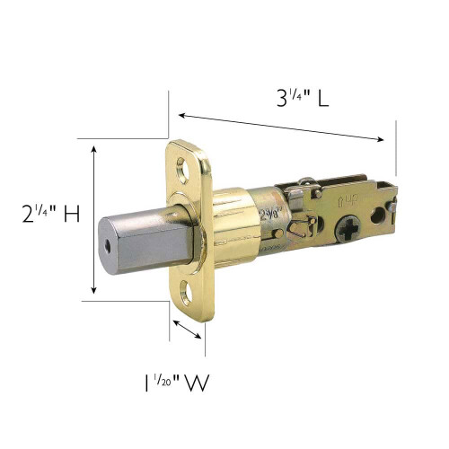 Design House 783217 Universal 6-Way Replacement Deadbolt Latch Polished Brass 1