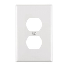 Leviton PJ8-W 1-Gang duplex eszkzaljzat fali lemez, kzpso mretu, hore lgyul nylon eszkztart fehr