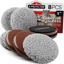 Furniture Sliders X-PROTECTOR - 4+4 Pack 5- Multi-Surface Furniture Sliders for Carpet & Hard Floors - 4 Furniture Movers for Carpeted Floors and