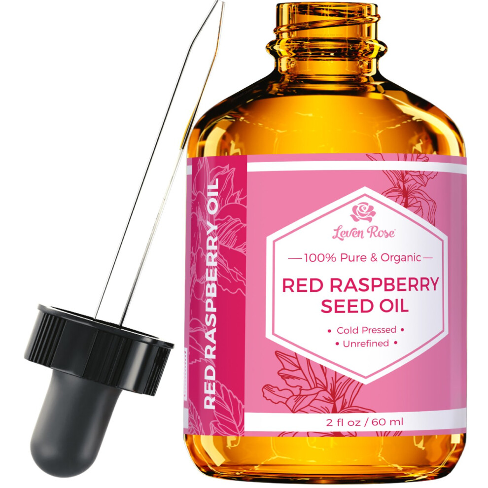 Leven Rose Red Raspberry Seed Oil - All Natural For Face And Hands - 2 Oz