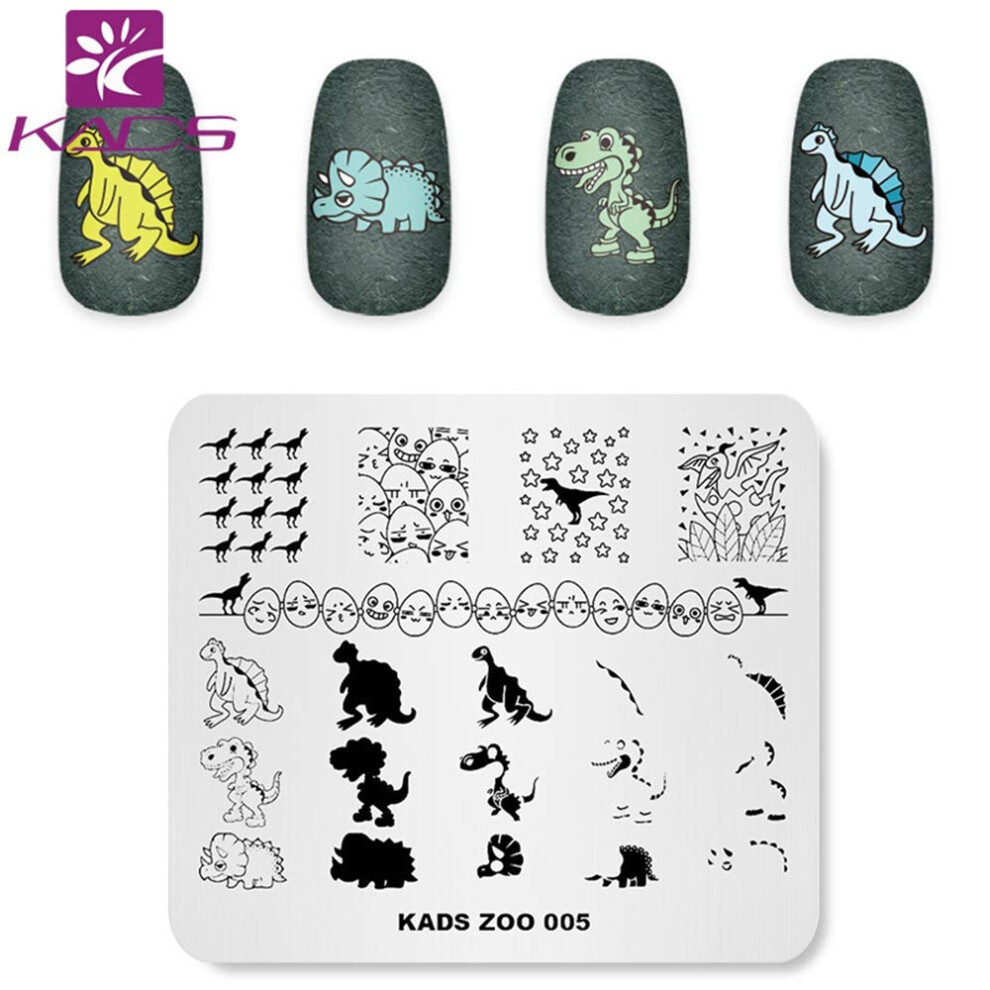 Kads Nail Stamping Plate Dragon Zoo Nail Art Stamp Template Diy Image Template Manicure Stamping Plate Stencil Tools (Zo005)