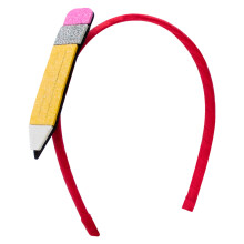 Wee Ones piger Grosgrain indpakket glitterskum Pandeb?nd med skoletema One Size blyant