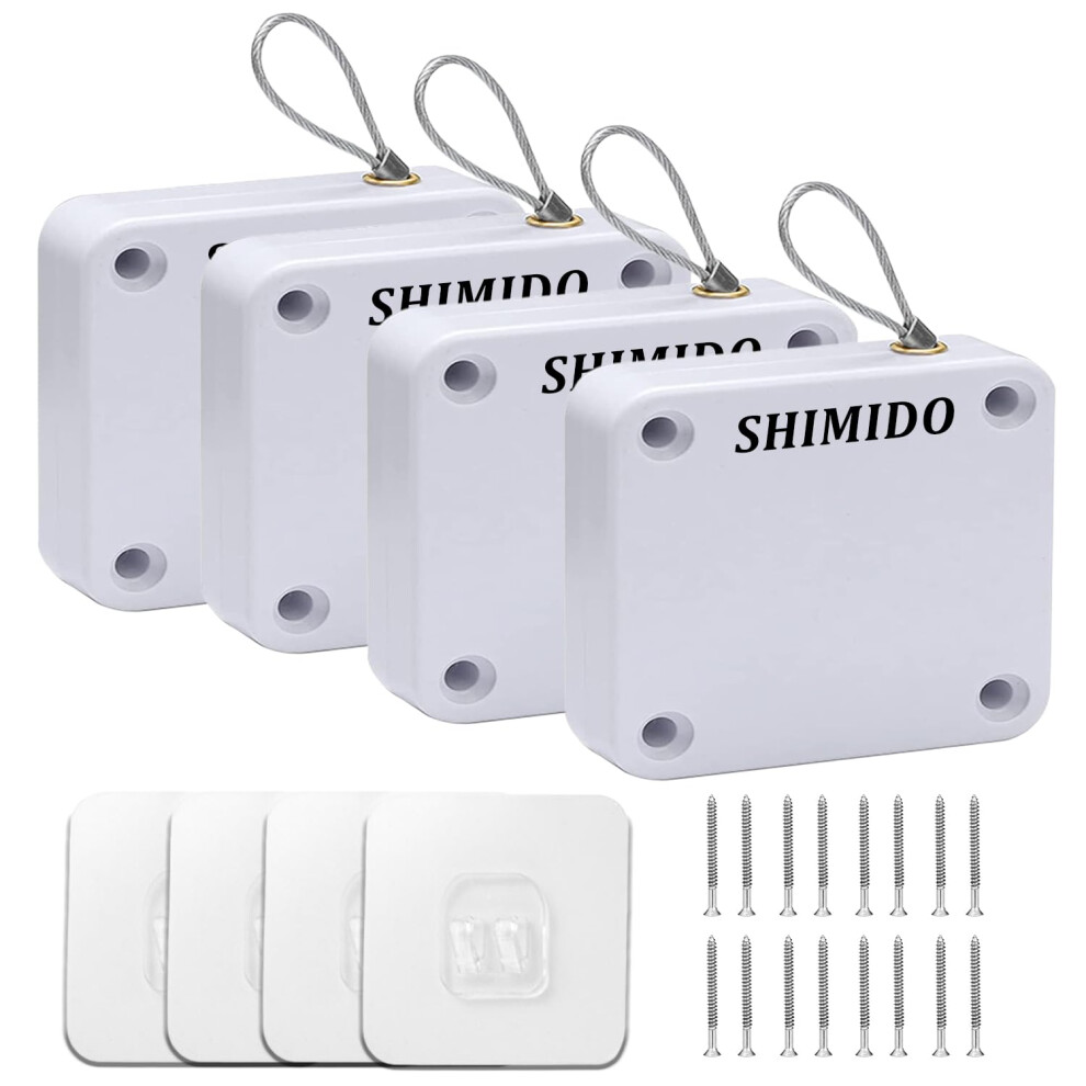 Shimido Upgraded Punch-Free 1000G Automatic Screen Door Closer Storm Door Closer Sliding Screen Auto Door Closer With Steel Drawstring For Bathroom 699838240261