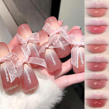 Baorder 6Pcs Hydrating Jelly Lip Gloss Set Moisturizing & Plumping Water Lip Stain Mirror Liquid Lipsticks Waterproof Long Lasting Clear Oxygen Tinte