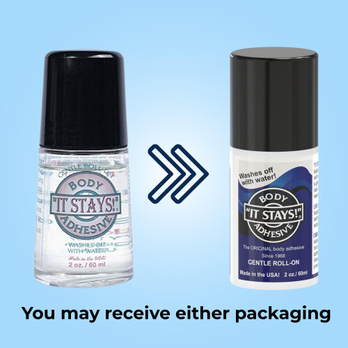 ABSOLUTE SUPPORT It Stays! Roll-On Body Fixative Glue 2 oz Adhesive - Made in USA - 3 Bottle Value Pack 1