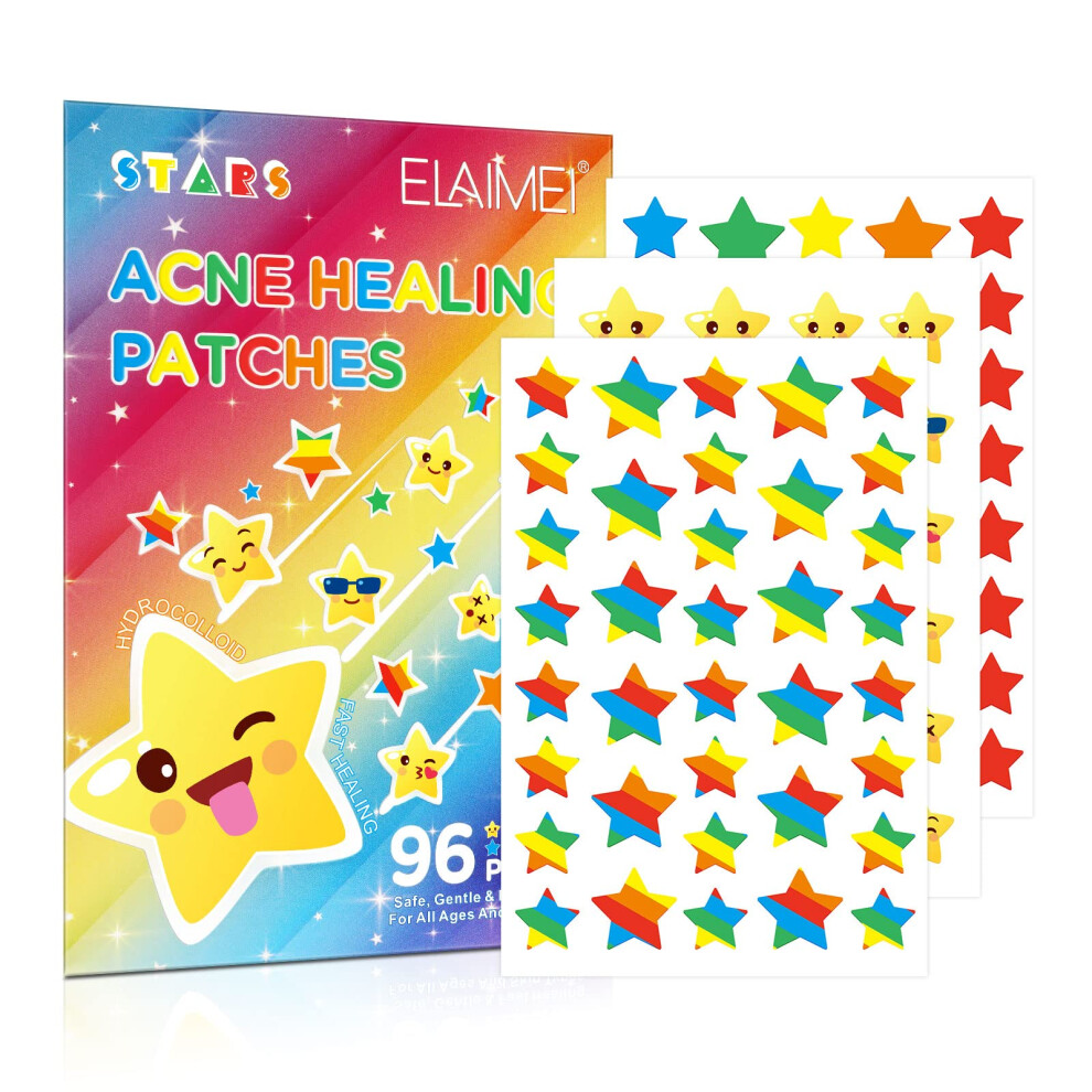 Fukevy 96 Patches Cute Star Pimple Patches Face Pimple Patches Acne Healing Patches Hydrocolloid Acne Patches For Face Blemish Zit Acne Dot Acne Pimpl