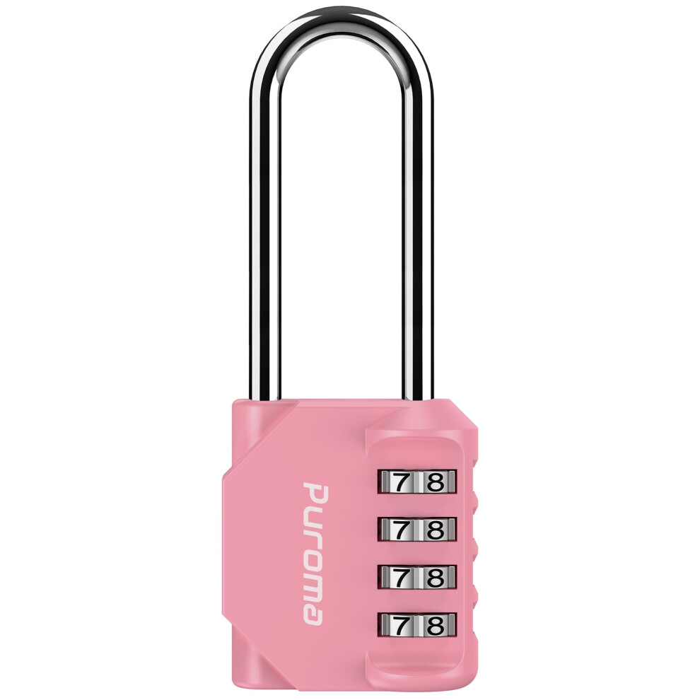 Puroma 1 Pack 2.6 Inch Long Shackle Combination Lock 4 Digit Outdoor Waterproof Padlock For School Gym Locker Sports Locker Fence Gate Toolbox Ca 840064902748