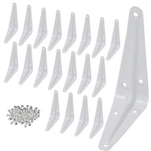Wideskall? Metal 3"""" x 4"""" tommer V?ghj?rne Vinkelhylde Hyldebeslag Hvid Pakke med 20 stk.
