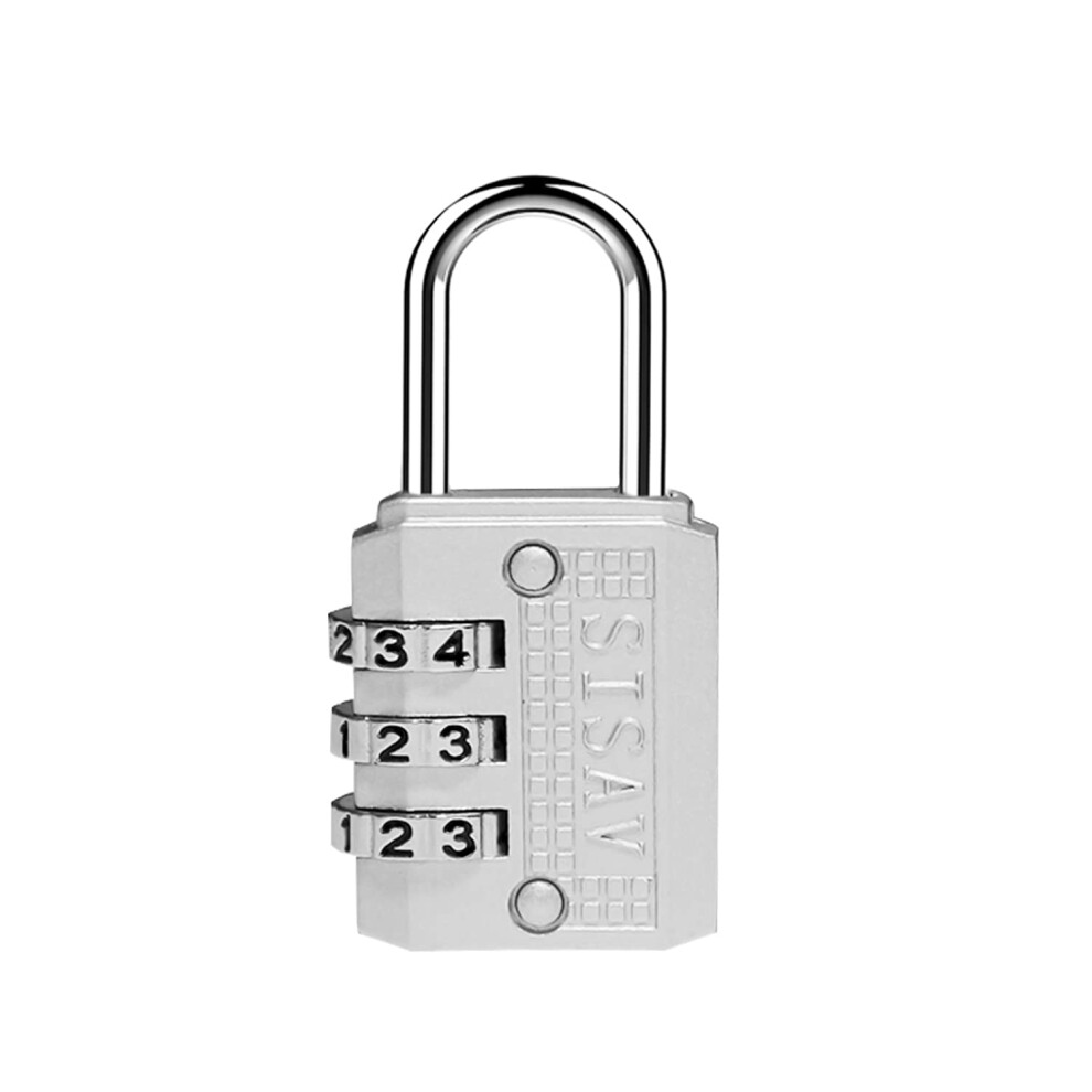 Sisav 3 Digit Combination Lock Gym Padlock Outdoor Padlock Suitable For School Lockers Tool Boxes Travel Backpack Hasp(Silver 1Pack) 787188469897