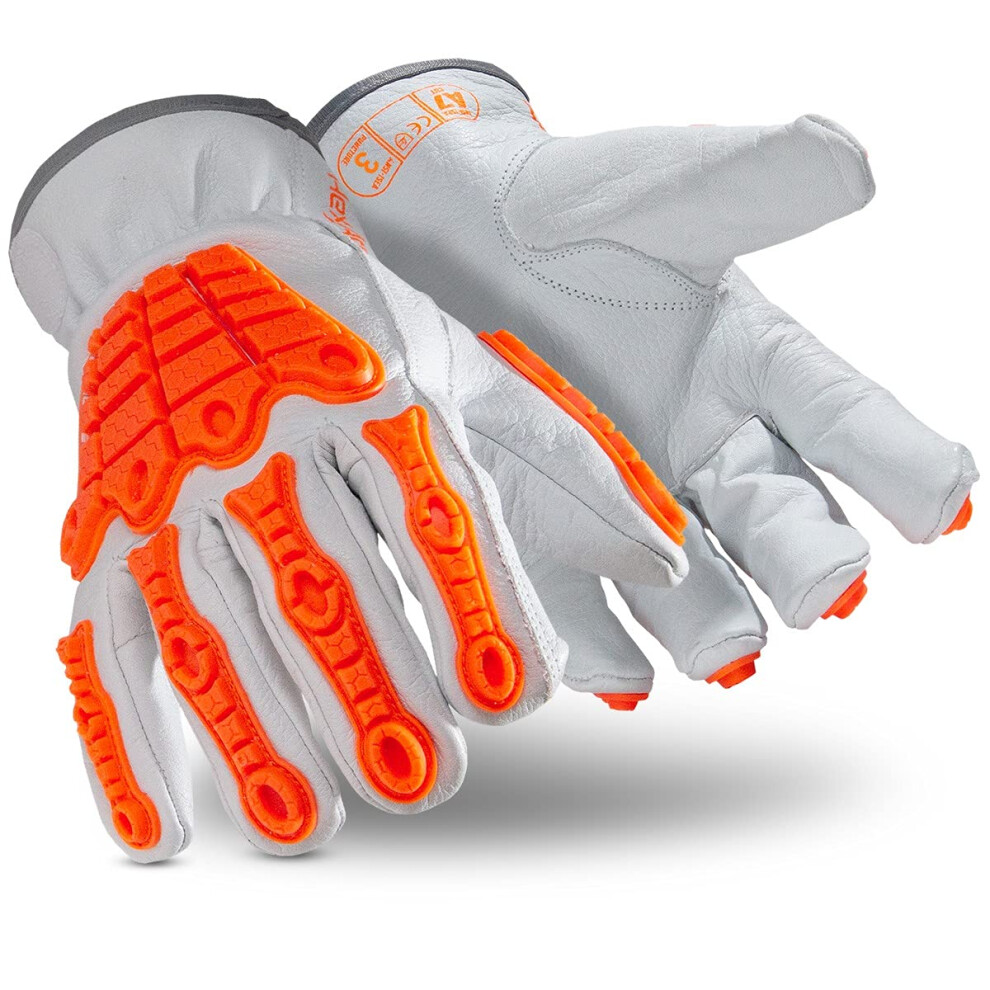 Photos - Safety Equipment HexArmor Cut-Resistant Impact Protection Leather Work Gloves | Chrome SLT ? Series 4067 | Medium 4067-M (8) 