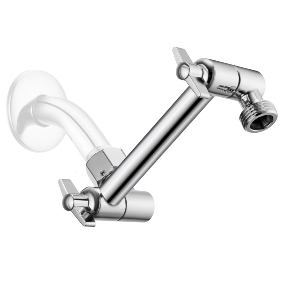 5 Inch Adjustable Shower Head Extension Arm With Locking Set Screw Singing Rain Brass Chrome Angle Height Adjustable Easy To Install G1/2 Universal 788362450816