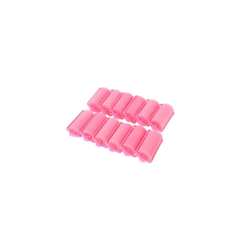 The Um24 Pink Set Of 12 Large Foam Sponge Hair Rollers