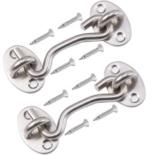 Rainspire (2 Pack) 4 Inch Privacy Hook and Eye Latch for Barn Door Stainless Steel Gate Latch Barn Door Lock Cabin Hooks for Gate Shutters Window Sli